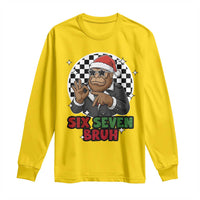 Biker Santa Six Seven Bruh Long Sleeve Shirt Christmas Gift For Gen Z - Wonder Print Shop