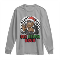Biker Santa Six Seven Bruh Long Sleeve Shirt Christmas Gift For Gen Z - Wonder Print Shop