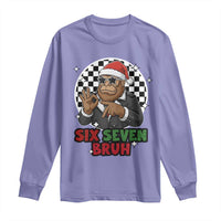 Biker Santa Six Seven Bruh Long Sleeve Shirt Christmas Gift For Gen Z - Wonder Print Shop