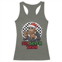 Biker Santa Six Seven Bruh Racerback Tank Top Christmas Gift For Gen Z - Wonder Print Shop