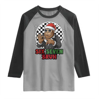Biker Santa Six Seven Bruh Raglan Shirt Christmas Gift For Gen Z - Wonder Print Shop