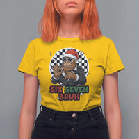 Biker Santa Six Seven Bruh T Shirt For Women Christmas Gift For Gen Z - Wonder Print Shop