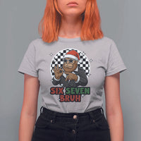Biker Santa Six Seven Bruh T Shirt For Women Christmas Gift For Gen Z - Wonder Print Shop