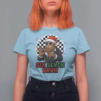 Biker Santa Six Seven Bruh T Shirt For Women Christmas Gift For Gen Z - Wonder Print Shop