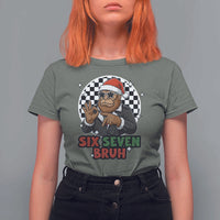 Biker Santa Six Seven Bruh T Shirt For Women Christmas Gift For Gen Z - Wonder Print Shop