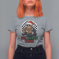 Biker Santa Six Seven Bruh T Shirt For Women Christmas Gift For Gen Z - Wonder Print Shop