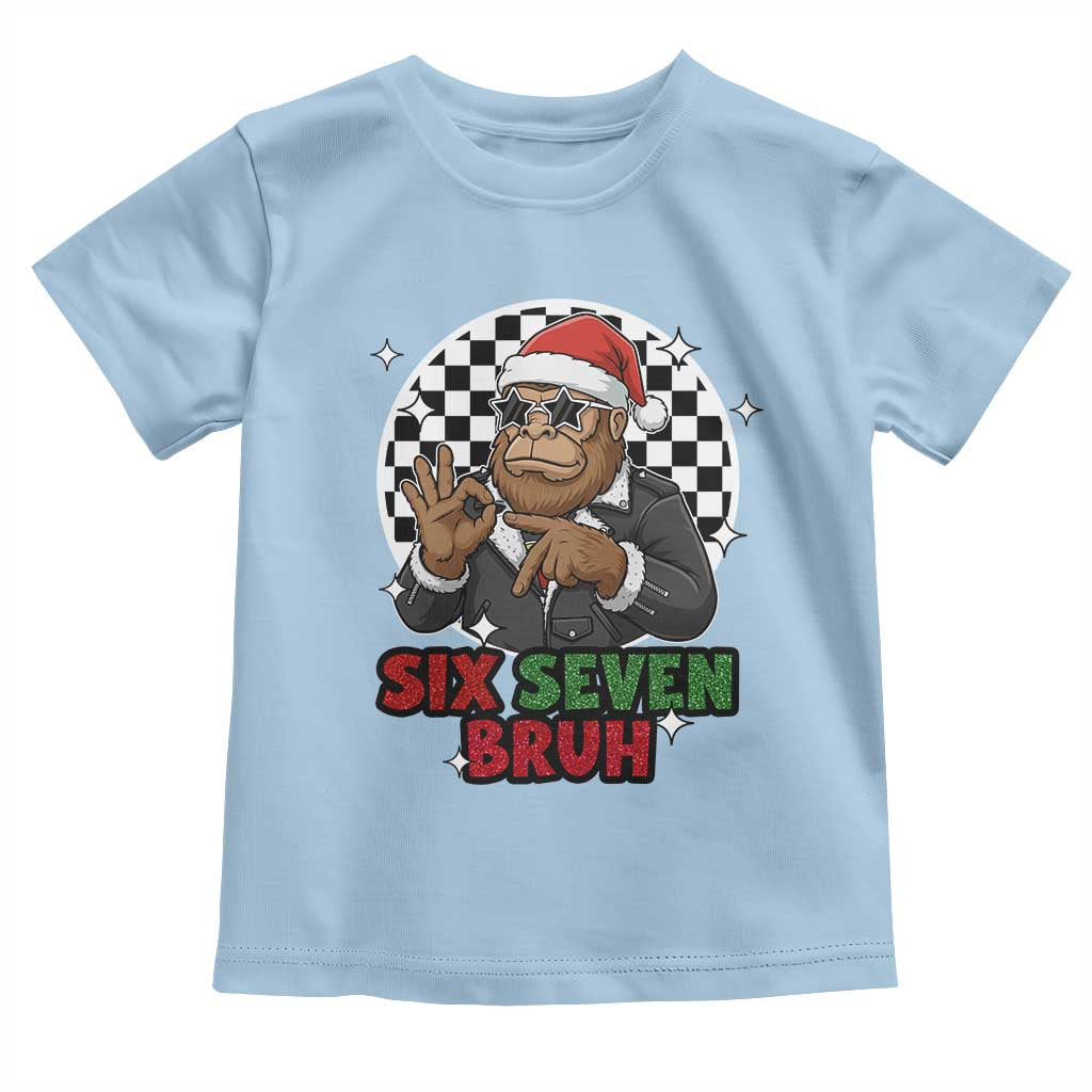 Biker Santa Six Seven Bruh Toddler T Shirt Christmas Gift For Gen Z - Wonder Print Shop