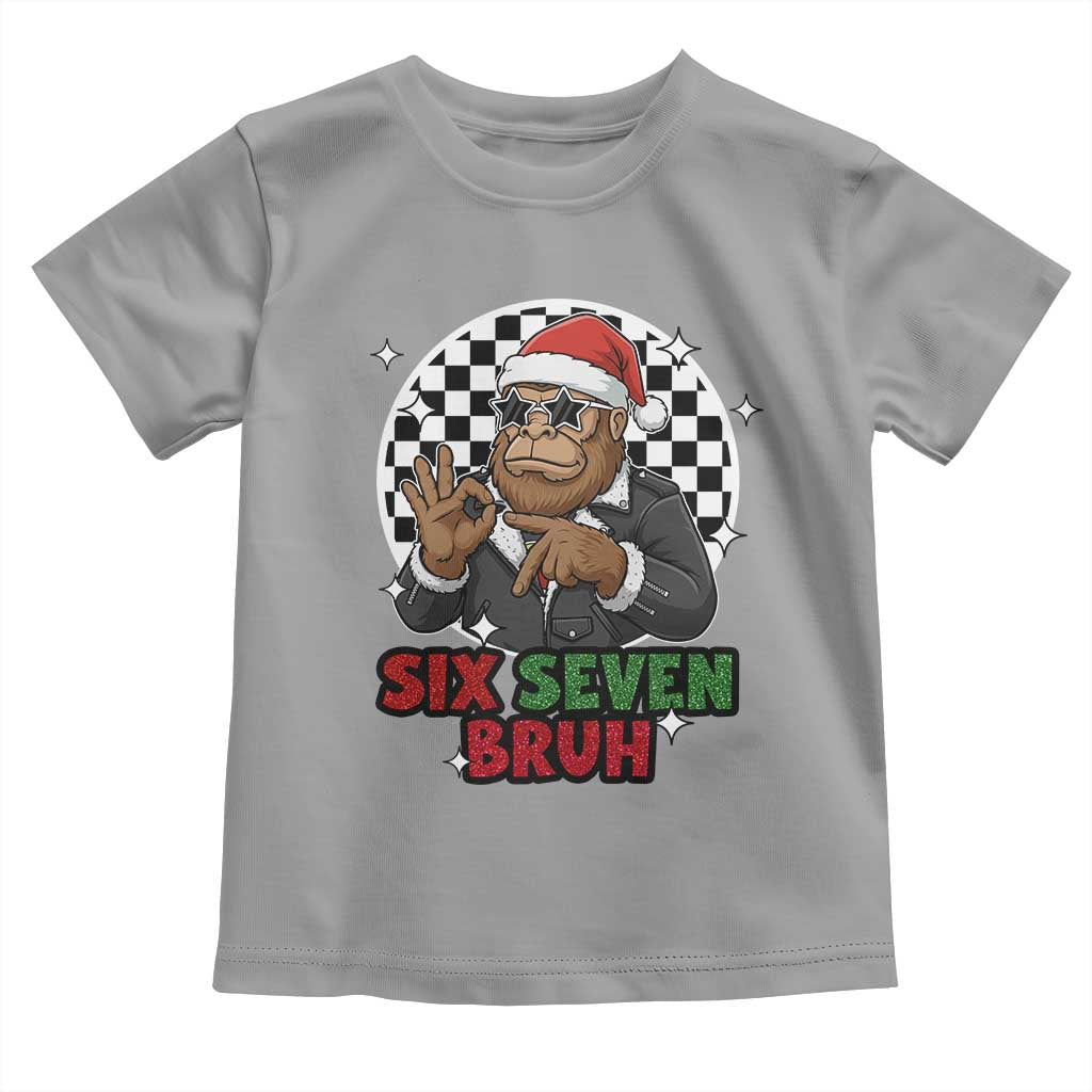 Biker Santa Six Seven Bruh Toddler T Shirt Christmas Gift For Gen Z - Wonder Print Shop