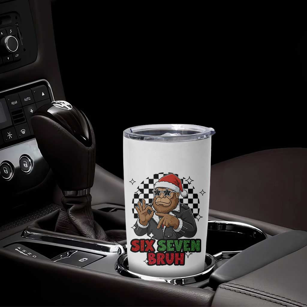 Biker Santa Six Seven Bruh Tumbler Cup Christmas Gift For Gen Z - Wonder Print Shop