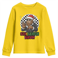 Biker Santa Six Seven Bruh Youth Sweatshirt Christmas Gift For Gen Z - Wonder Print Shop