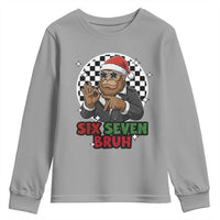 Biker Santa Six Seven Bruh Youth Sweatshirt Christmas Gift For Gen Z - Wonder Print Shop
