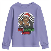 Biker Santa Six Seven Bruh Youth Sweatshirt Christmas Gift For Gen Z - Wonder Print Shop