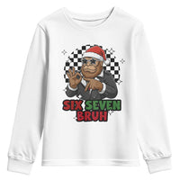 Biker Santa Six Seven Bruh Youth Sweatshirt Christmas Gift For Gen Z - Wonder Print Shop