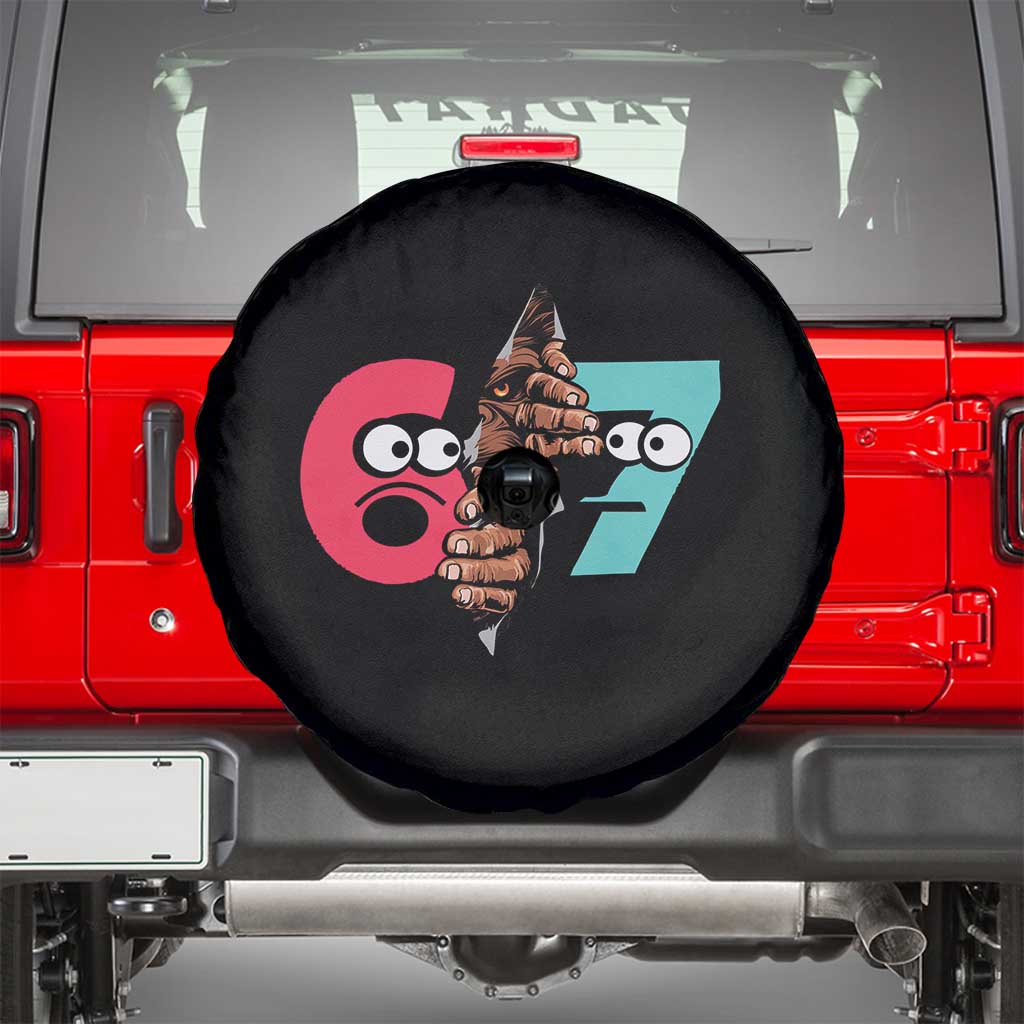 Bigfoot Six Seven Meme Spare Tire Cover 67 Viral Gen Alpha Slang Gift - Wonder Print Shop