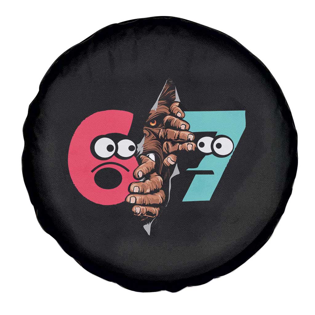 Bigfoot Six Seven Meme Spare Tire Cover 67 Viral Gen Alpha Slang Gift - Wonder Print Shop