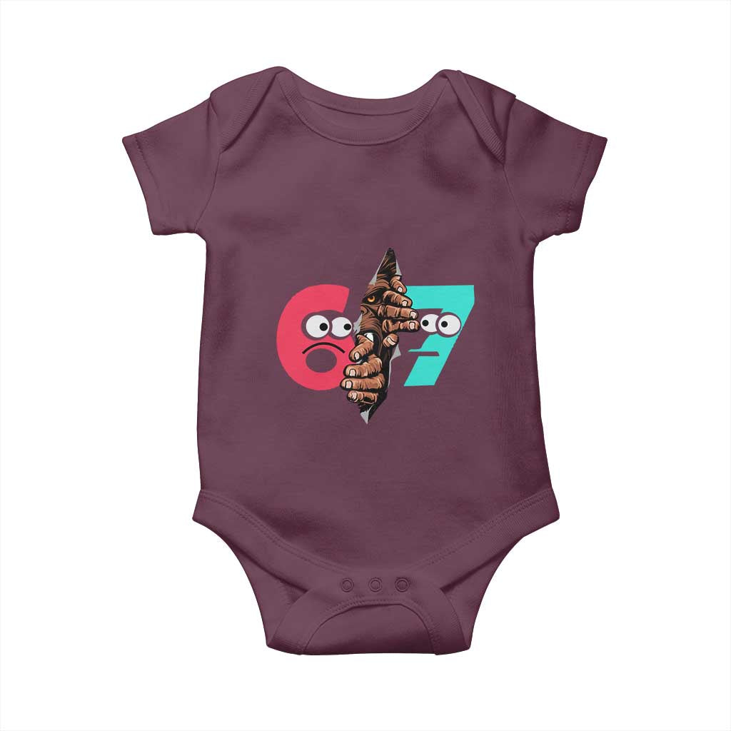 Bigfoot Six Seven Meme Baby Onesie 67 Viral Gen Alpha Slang Gift - Wonder Print Shop