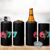 Bigfoot Six Seven Meme 4 in 1 Can Cooler Tumbler 67 Viral Gen Alpha Slang Gift - Wonder Print Shop