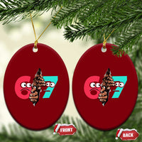 Bigfoot Six Seven Meme Ceramic Ornament 67 Viral Gen Alpha Slang Gift - Wonder Print Shop