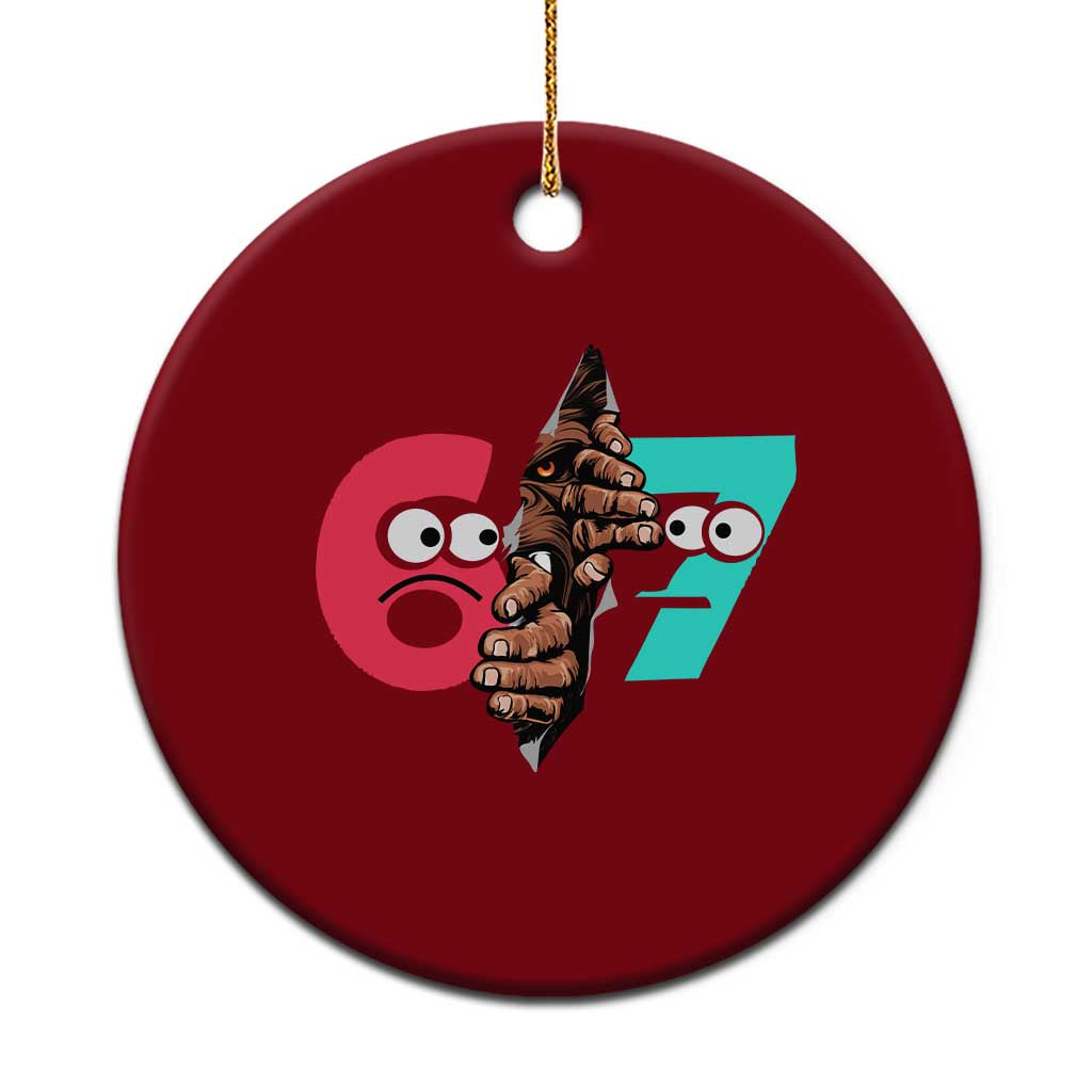 Bigfoot Six Seven Meme Ceramic Ornament 67 Viral Gen Alpha Slang Gift - Wonder Print Shop