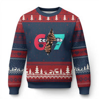 Bigfoot Six Seven Meme Ugly Christmas Sweater 67 Viral Gen Alpha Slang Gift - Wonder Print Shop