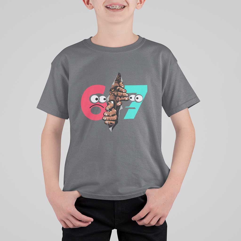 Bigfoot Six Seven Meme T Shirt For Kid 67 Viral Gen Alpha Slang Gift - Wonder Print Shop