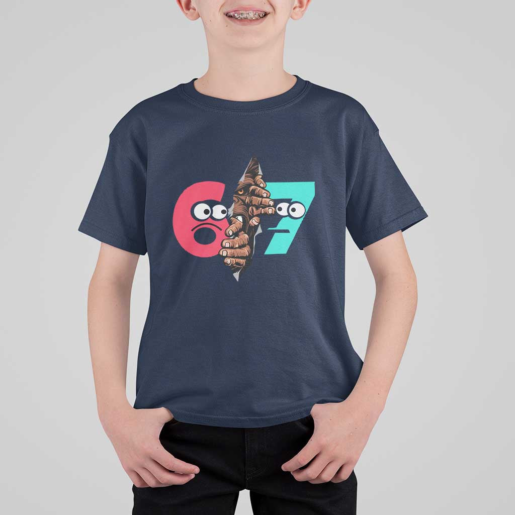Bigfoot Six Seven Meme T Shirt For Kid 67 Viral Gen Alpha Slang Gift - Wonder Print Shop