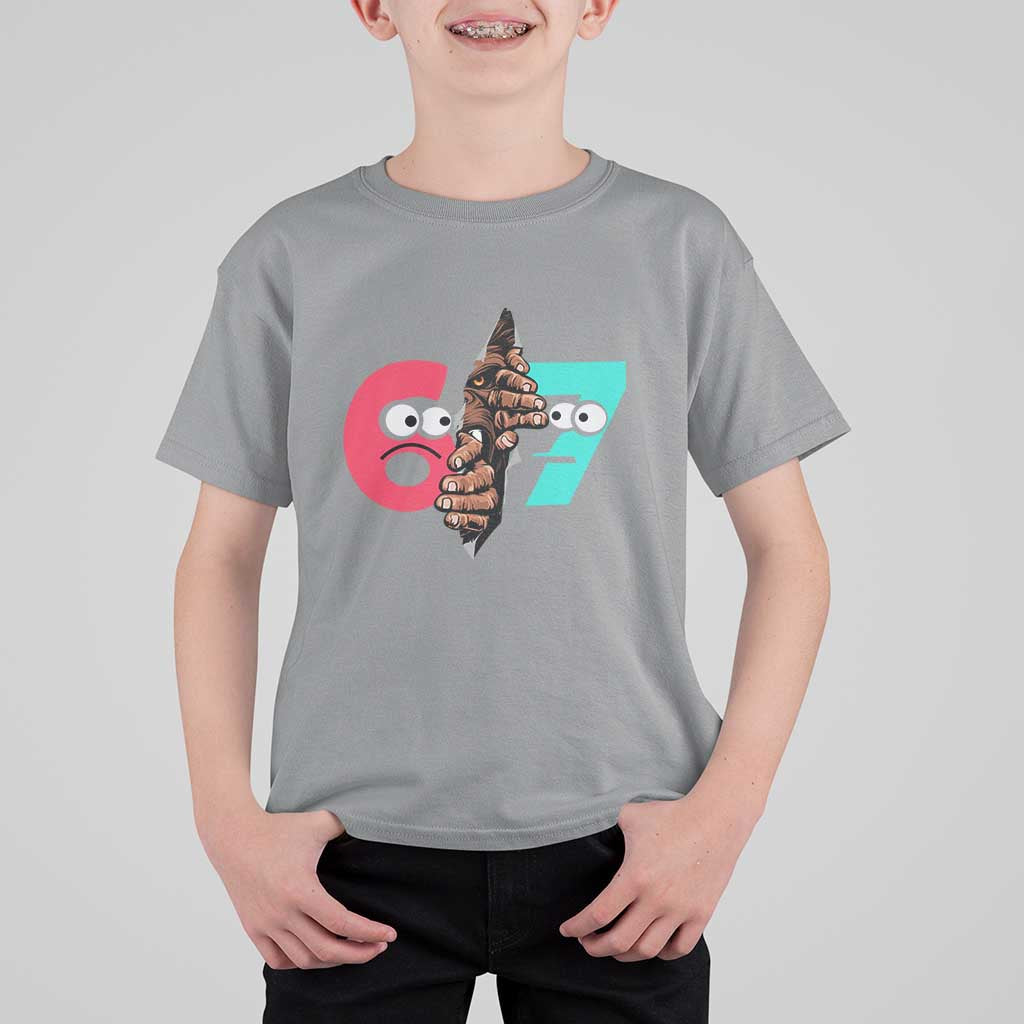 Bigfoot Six Seven Meme T Shirt For Kid 67 Viral Gen Alpha Slang Gift - Wonder Print Shop