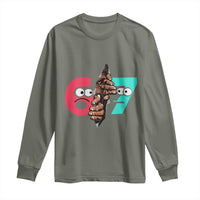 Bigfoot Six Seven Meme Long Sleeve Shirt 67 Viral Gen Alpha Slang Gift - Wonder Print Shop