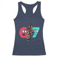 Bigfoot Six Seven Meme Racerback Tank Top 67 Viral Gen Alpha Slang Gift - Wonder Print Shop