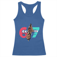 Bigfoot Six Seven Meme Racerback Tank Top 67 Viral Gen Alpha Slang Gift - Wonder Print Shop