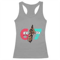 Bigfoot Six Seven Meme Racerback Tank Top 67 Viral Gen Alpha Slang Gift - Wonder Print Shop