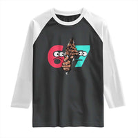 Bigfoot Six Seven Meme Raglan Shirt 67 Viral Gen Alpha Slang Gift - Wonder Print Shop