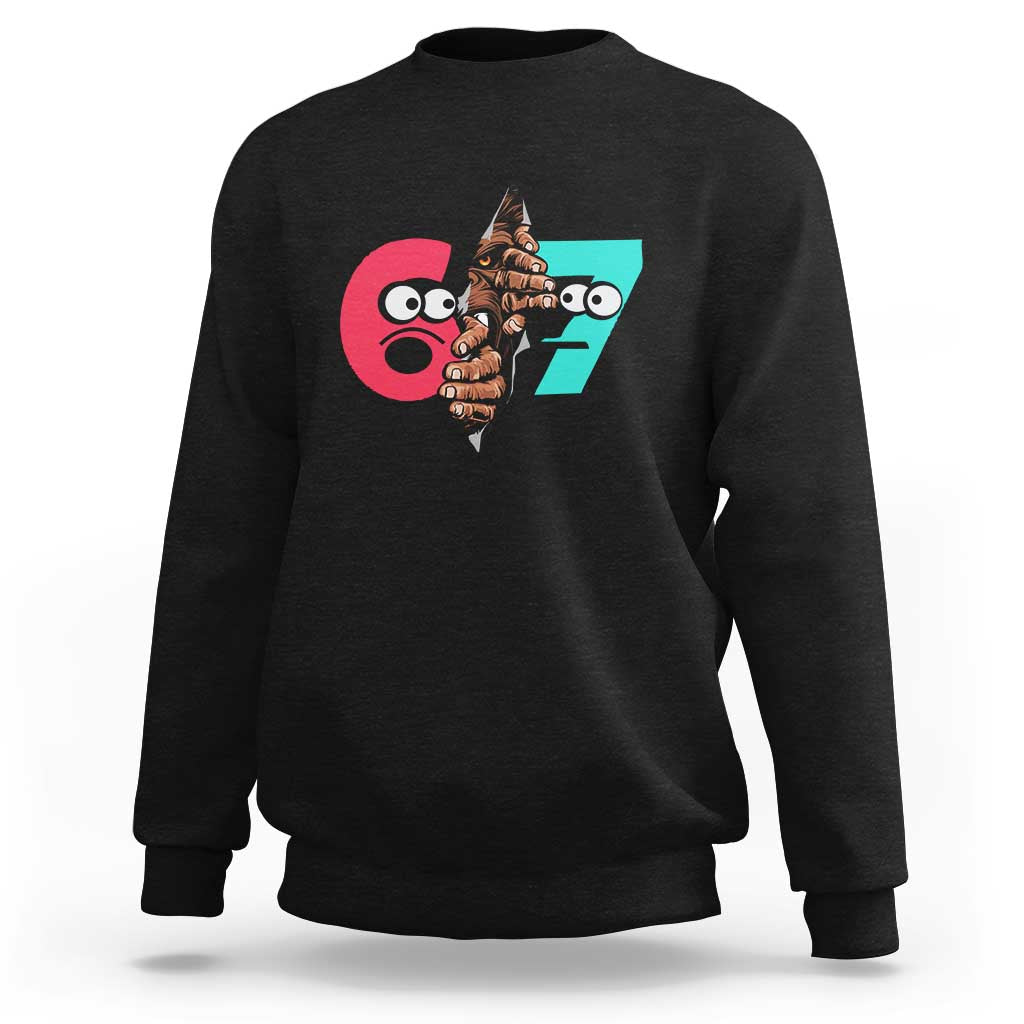 Bigfoot Six Seven Meme Sweatshirt 67 Viral Gen Alpha Slang Gift - Wonder Print Shop