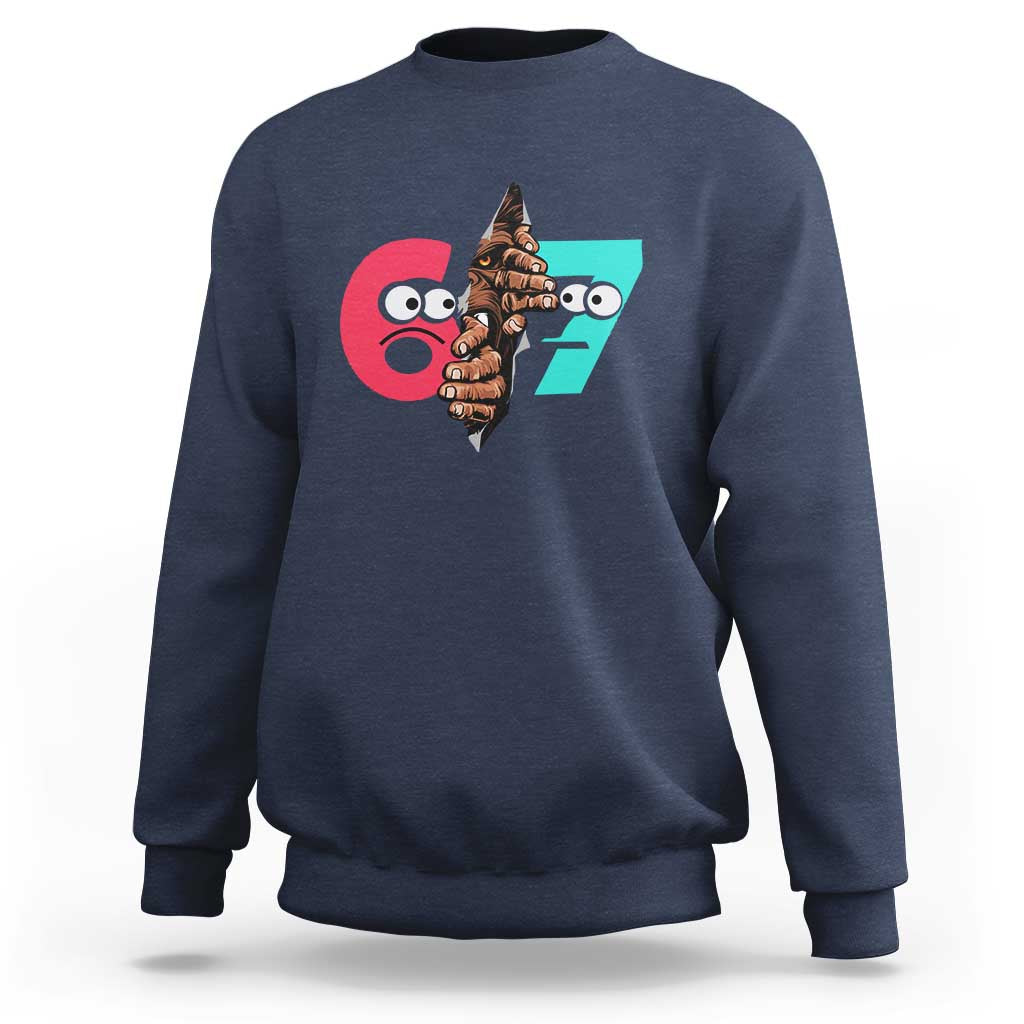 Bigfoot Six Seven Meme Sweatshirt 67 Viral Gen Alpha Slang Gift - Wonder Print Shop