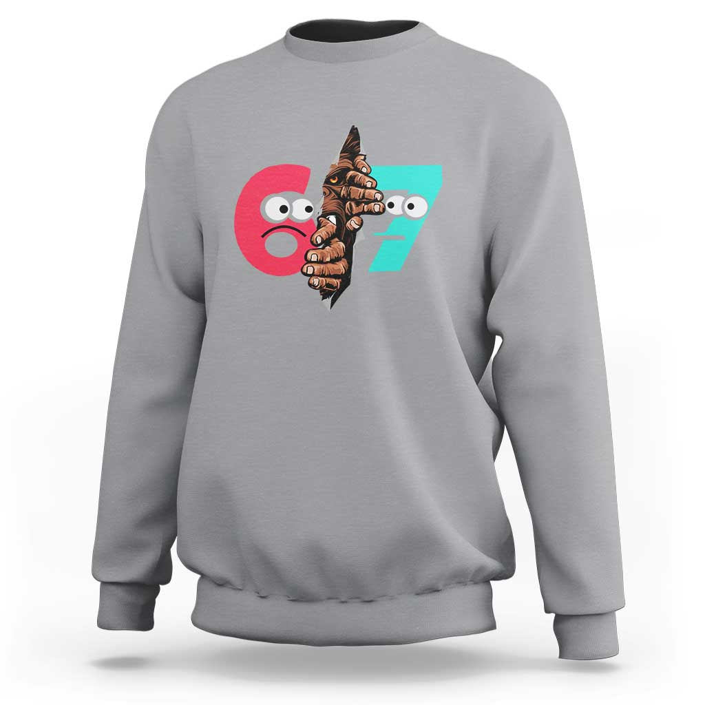 Bigfoot Six Seven Meme Sweatshirt 67 Viral Gen Alpha Slang Gift - Wonder Print Shop