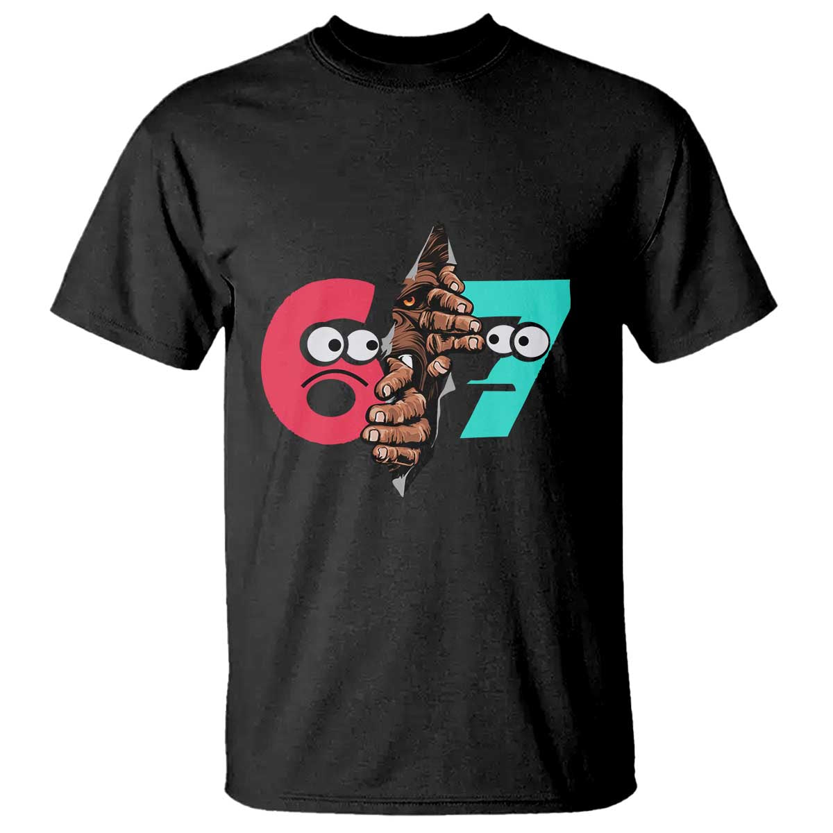 Bigfoot Six Seven Meme T Shirt 67 Viral Gen Alpha Slang Gift - Wonder Print Shop