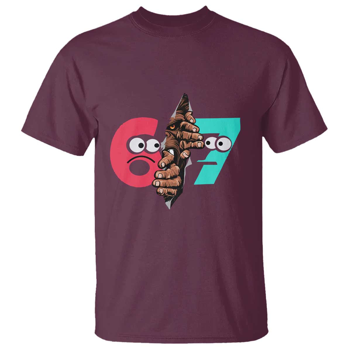 Bigfoot Six Seven Meme T Shirt 67 Viral Gen Alpha Slang Gift - Wonder Print Shop