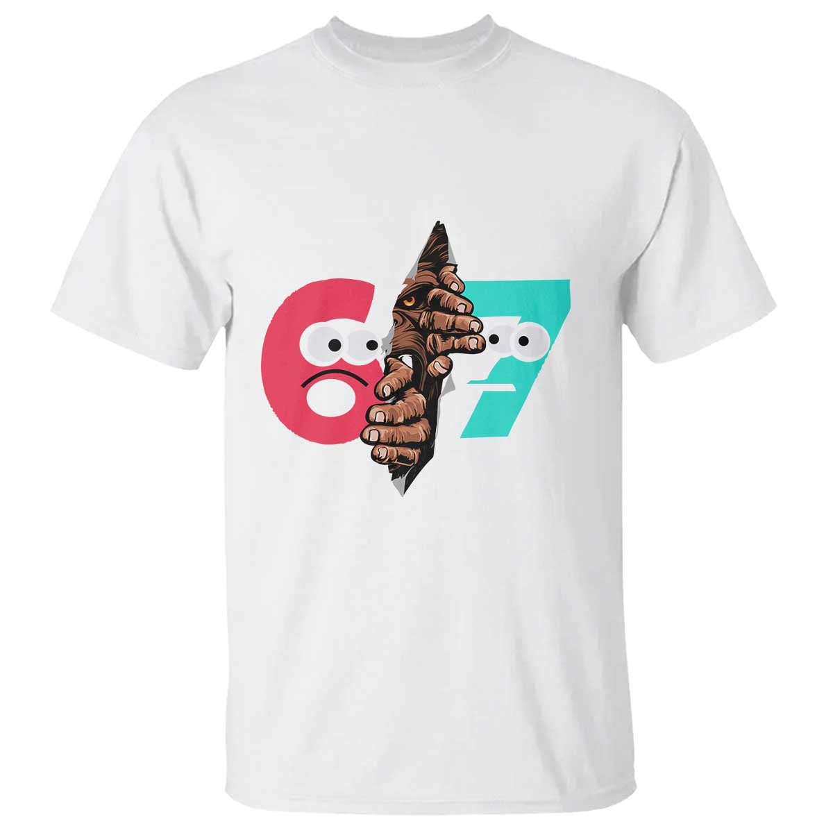 Bigfoot Six Seven Meme T Shirt 67 Viral Gen Alpha Slang Gift - Wonder Print Shop