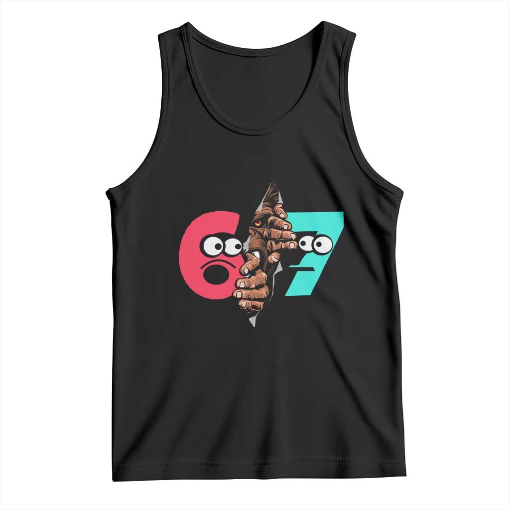 Bigfoot Six Seven Meme Tank Top 67 Viral Gen Alpha Slang Gift - Wonder Print Shop