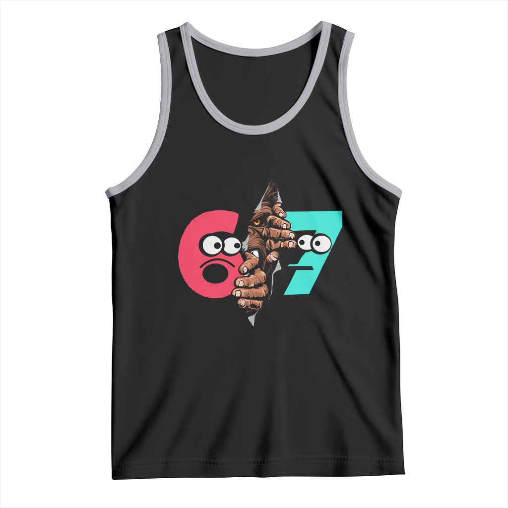 Bigfoot Six Seven Meme Tank Top 67 Viral Gen Alpha Slang Gift - Wonder Print Shop