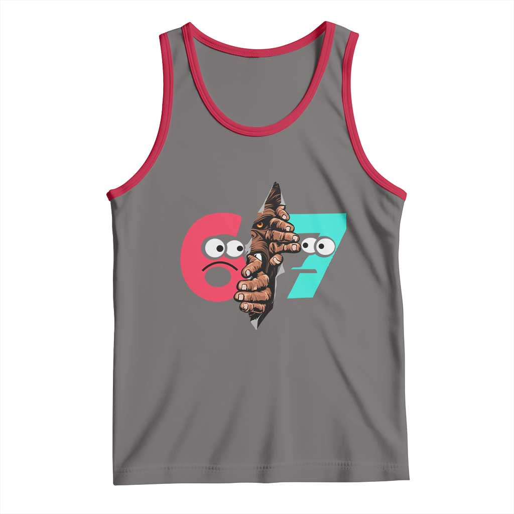 Bigfoot Six Seven Meme Tank Top 67 Viral Gen Alpha Slang Gift - Wonder Print Shop