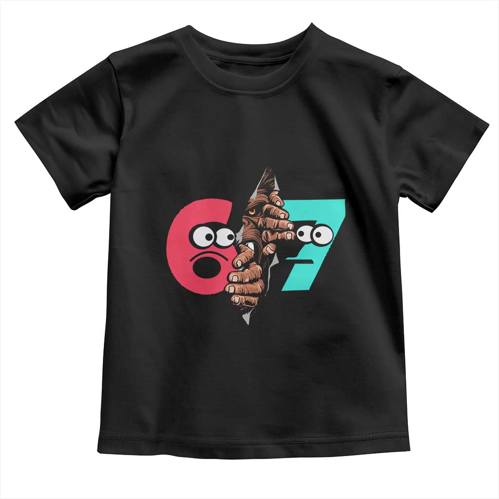 Bigfoot Six Seven Meme Toddler T Shirt 67 Viral Gen Alpha Slang Gift - Wonder Print Shop