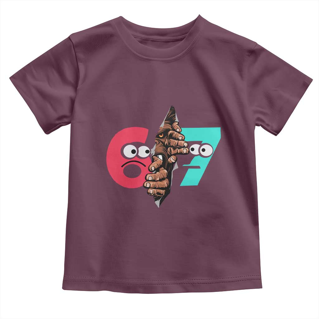 Bigfoot Six Seven Meme Toddler T Shirt 67 Viral Gen Alpha Slang Gift - Wonder Print Shop