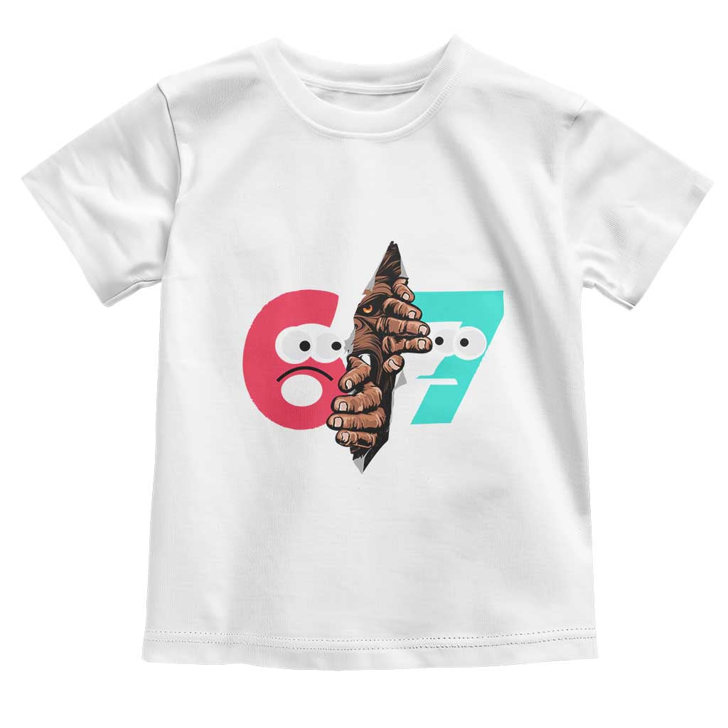 Bigfoot Six Seven Meme Toddler T Shirt 67 Viral Gen Alpha Slang Gift - Wonder Print Shop