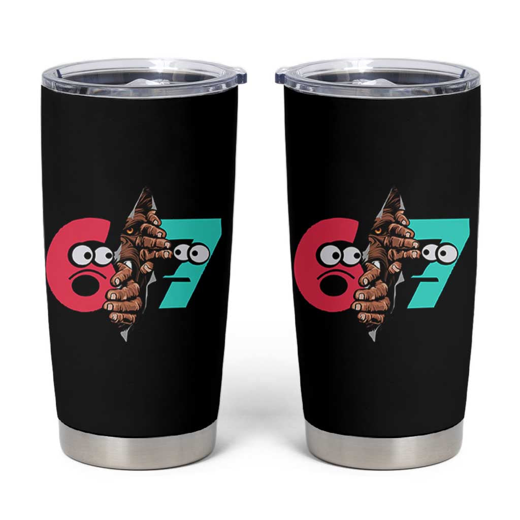 Bigfoot Six Seven Meme Tumbler Cup 67 Viral Gen Alpha Slang Gift - Wonder Print Shop