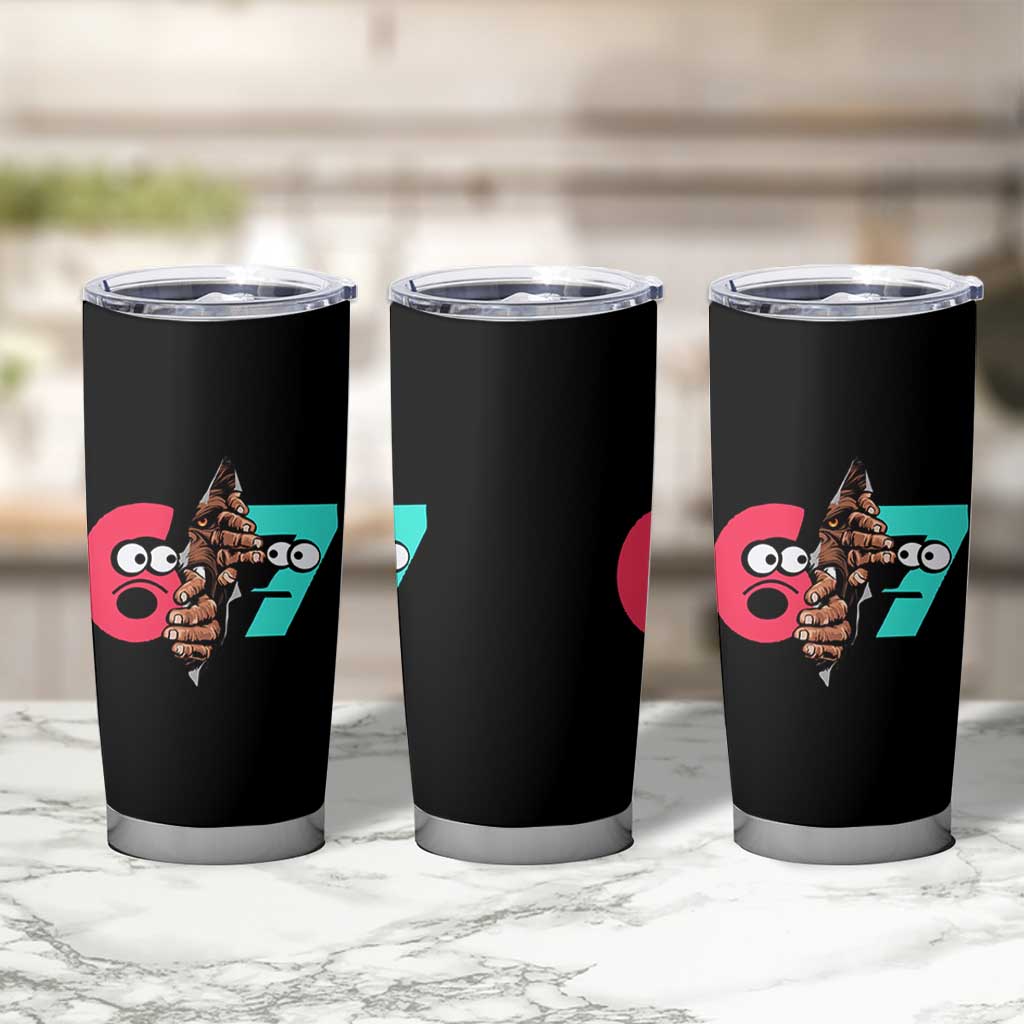 Bigfoot Six Seven Meme Tumbler Cup 67 Viral Gen Alpha Slang Gift - Wonder Print Shop