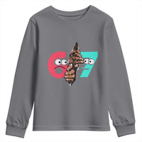 Bigfoot Six Seven Meme Youth Sweatshirt 67 Viral Gen Alpha Slang Gift - Wonder Print Shop