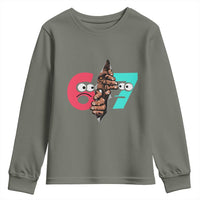 Bigfoot Six Seven Meme Youth Sweatshirt 67 Viral Gen Alpha Slang Gift - Wonder Print Shop