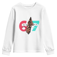 Bigfoot Six Seven Meme Youth Sweatshirt 67 Viral Gen Alpha Slang Gift - Wonder Print Shop