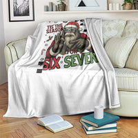 Funny Bigfoot Santa Tis The Season For Six Seven Meme Throw Blanket Christmas Gift - Wonder Print Shop